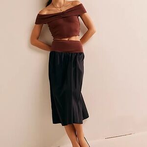 Free People Women's Cooler In Capri Set Black/Brown Size Small